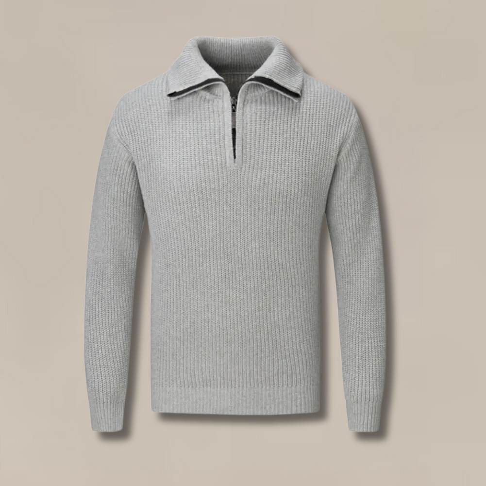 The Merino Knitted Quarter Zip Jumper