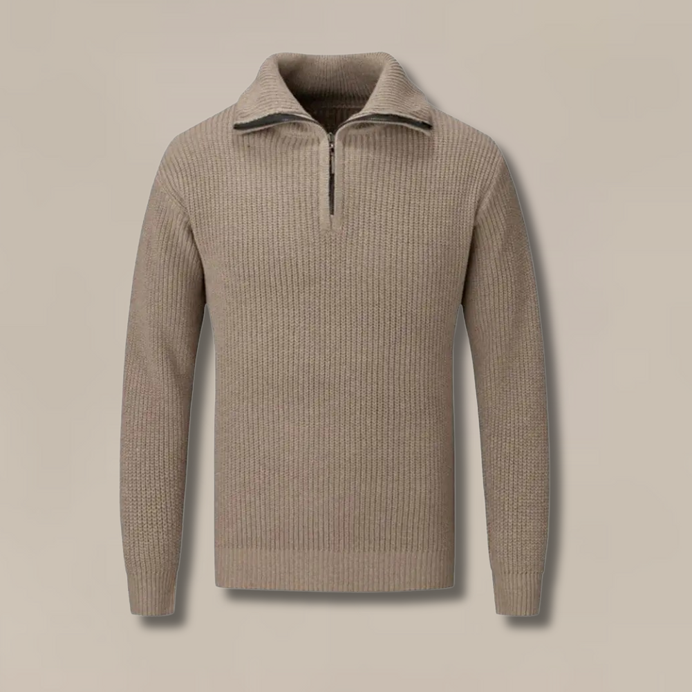 The Merino Knitted Quarter Zip Jumper