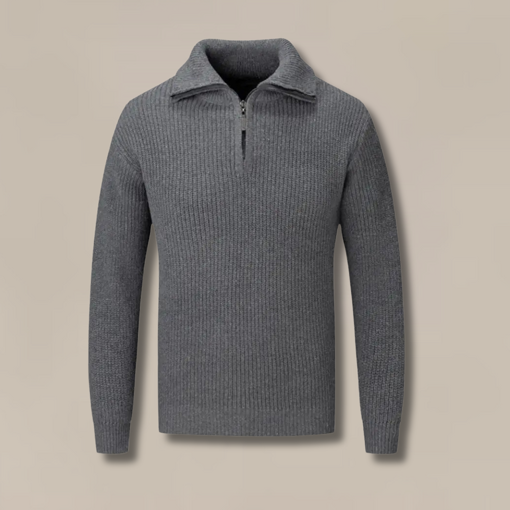 The Merino Knitted Quarter Zip Jumper