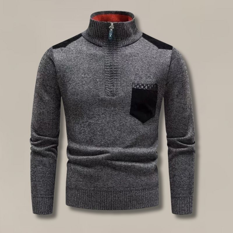 The Garrick Patchwork Half-Zip Jumper