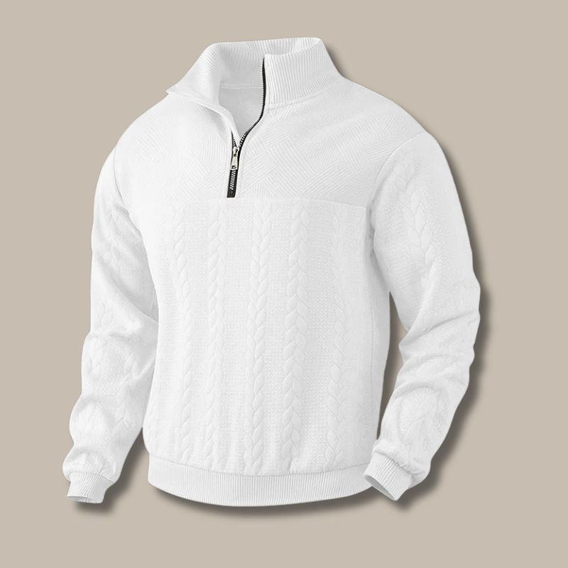 The Amalfi Half Zip Cable-knit Jumper