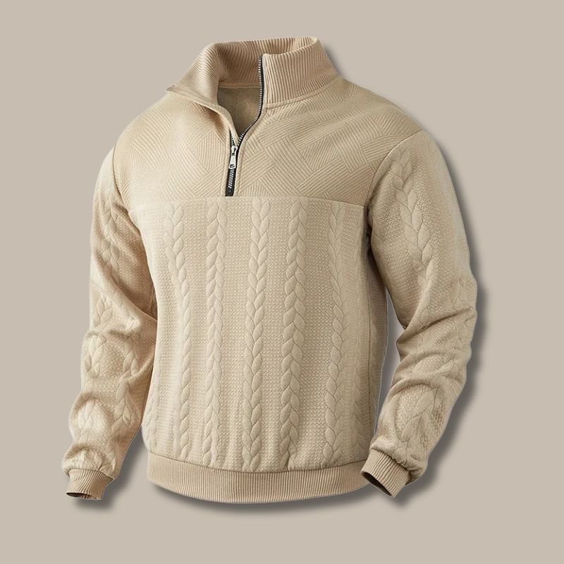 The Amalfi Half Zip Cable-knit Jumper